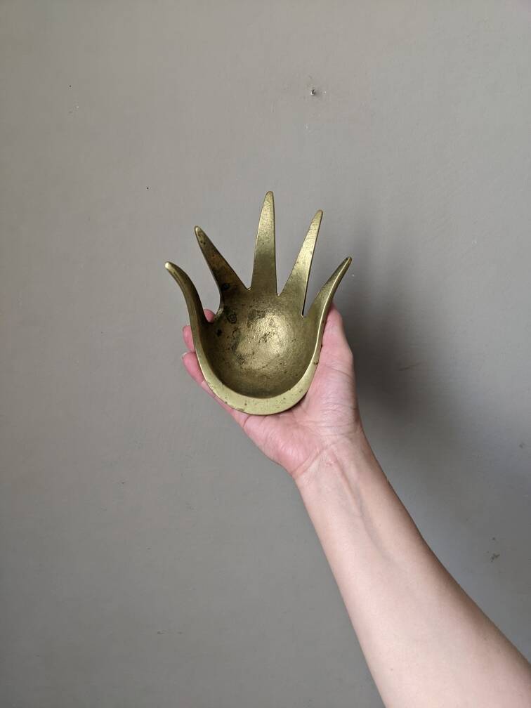 Contemporary design handmade brass ashtray pocket emptier