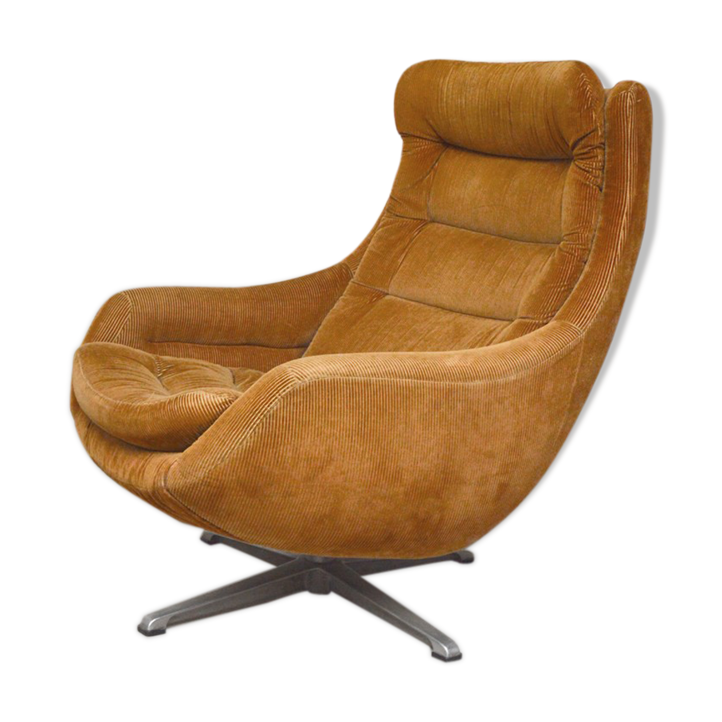 Velvet swivel armchair, 1970