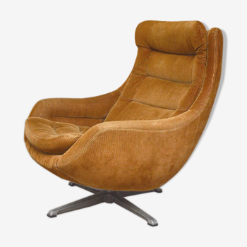 Velvet swivel armchair, 1970