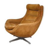 Velvet swivel armchair, 1970