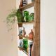 Solid wood wall shelf / storage shelf