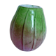 Vase verre soufflé vert et rose