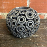 Vintage Design Black Ceramic Ball Vase #D654