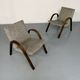Set of 2 vintage design Bow-Wood Steiner armchairs, 1950s.