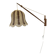 Mid-Century Modern Teak and Sisal Swing-Arm Wall Lamp, 1960s