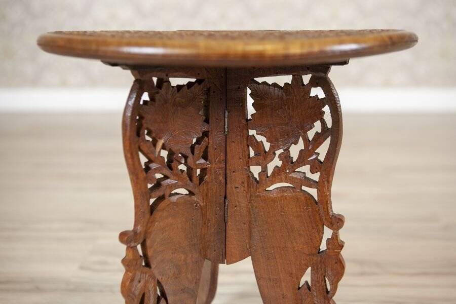 Small Early 20th Century Inlaid Side Table, 1950s