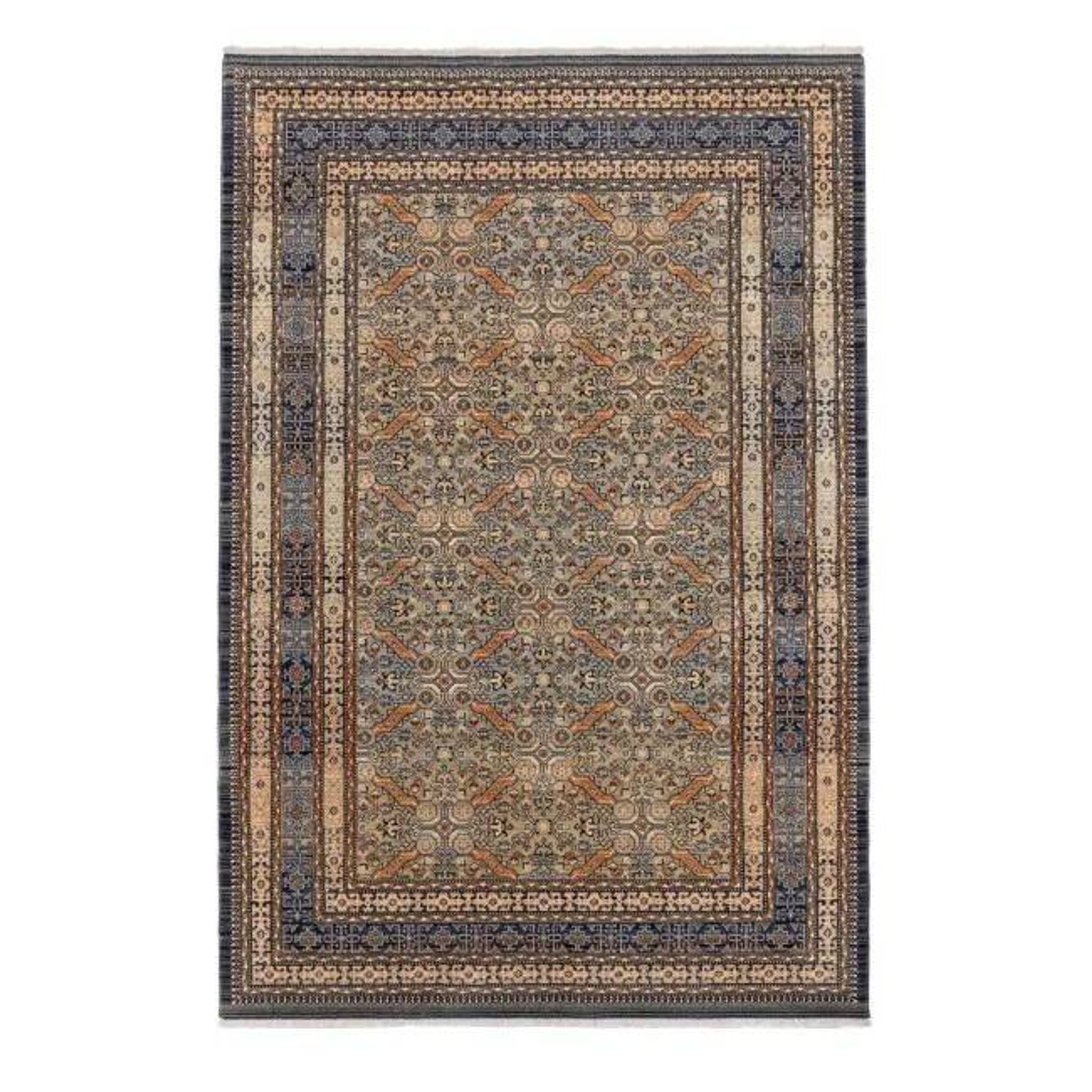 Tapis persan bleu et beige ANNA