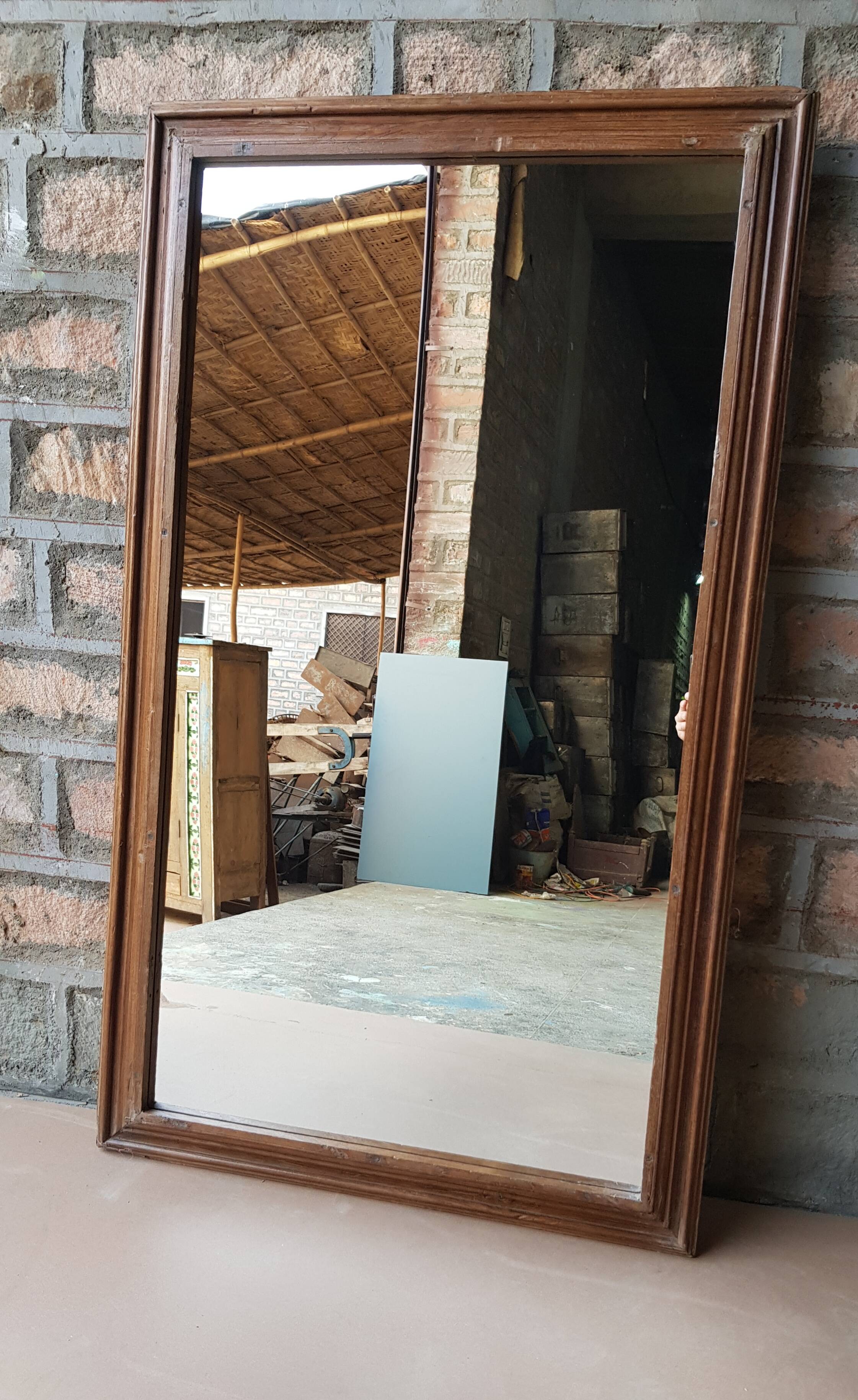 Ancient Burmese teak mirror