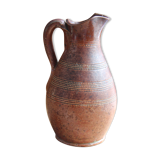 Brown stoneware pitcher