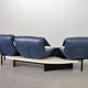 Vico Magistretti Canapé 3 places flexible Cassina en cuir bleu « Veranda », Italie