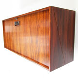 Danish rosewood wall-mounted bar by Erik Buch for Dyrlund