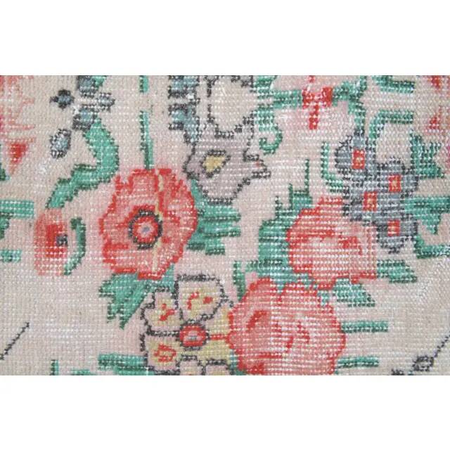Vintage Turkish Oushak handmade wool cotton beige area rug 177x279