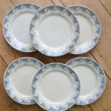 6 dessert plates, ironstone Sarreguemines U&C model Luchon