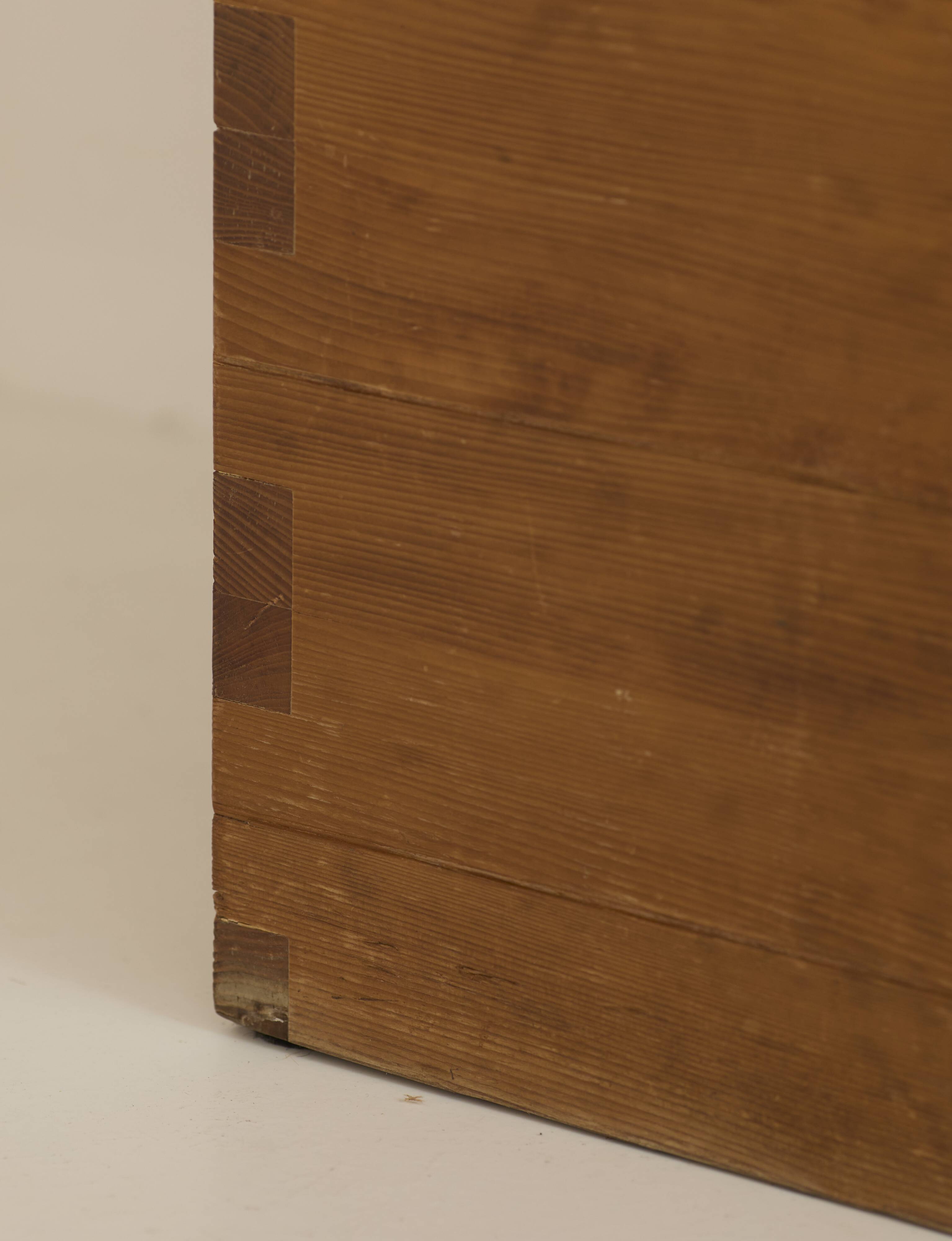 Large chest Maison Regain in solid pine Vintage Circa 1975