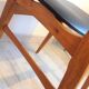 Scandinavian chair in beech and imitation leather black / vintage 60s-70s