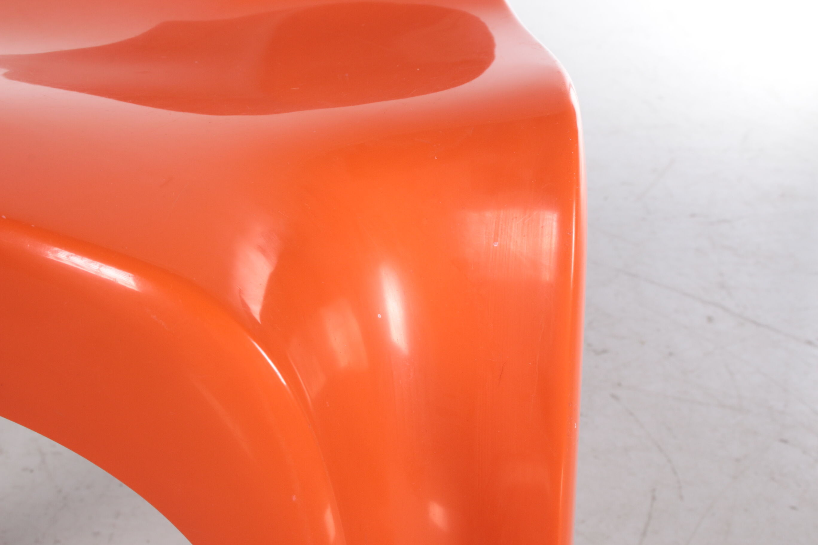 Tabouret vintage orange space age par Casala, 1960