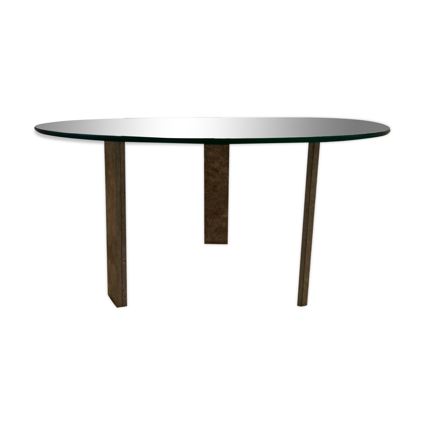 Travertine coffee table and glass