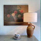 1900 jug lamp, cotton shade