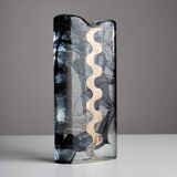 Vase en verre et plaqué argent des années 1970 par Claude Cuny pour Cassetti Firenze