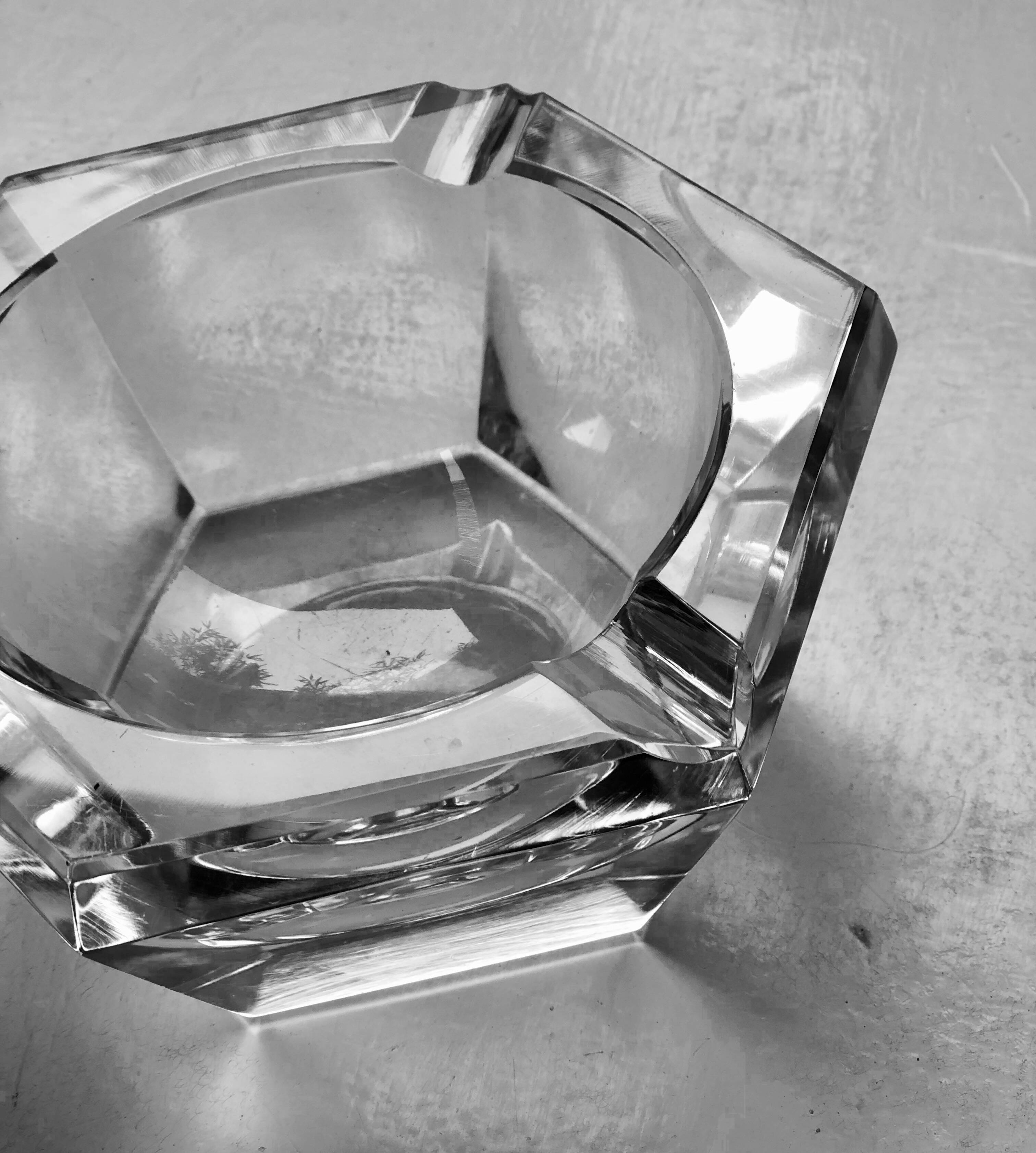Solid crystal ashtray