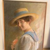 Portrait de femme signé de 1918