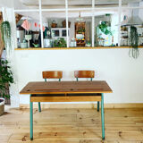 Double school desk from the 1950s