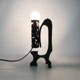Pair of brutalist cast iron lamps, 1960s