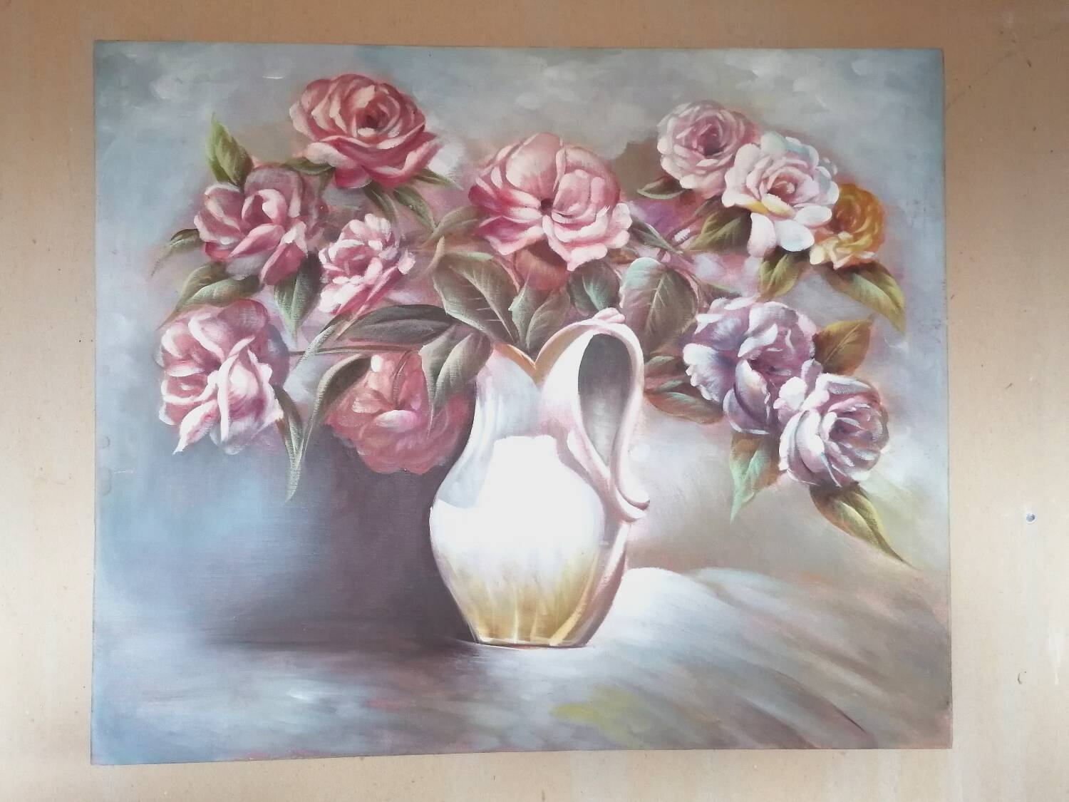 Oil painting bouquet of flowers 60x50 cm