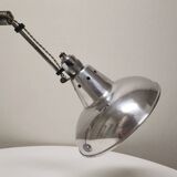 Lampe articulée industrielle, nickelé, Houillon Nancy,