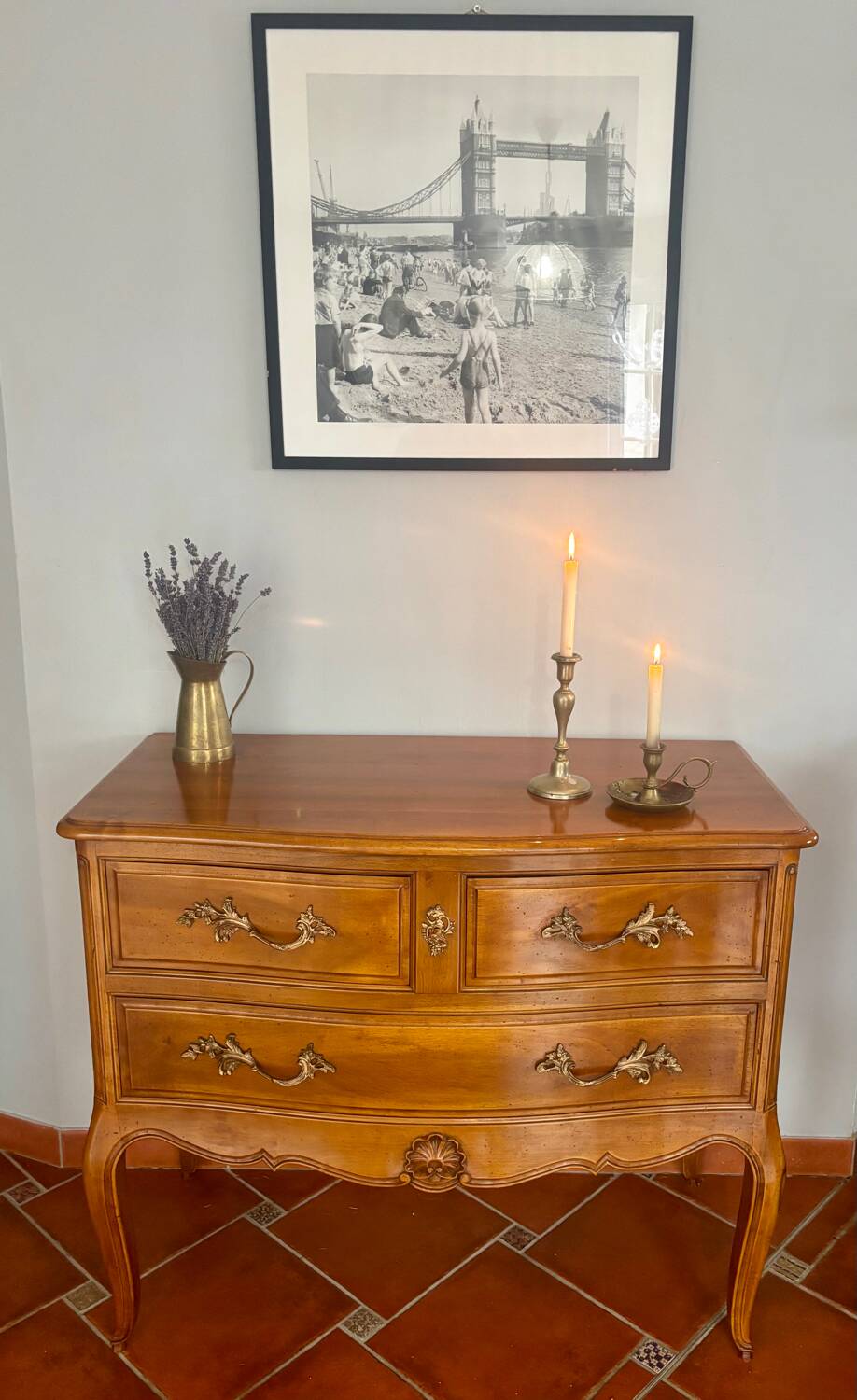 Commode style Louis XV en chêne massive