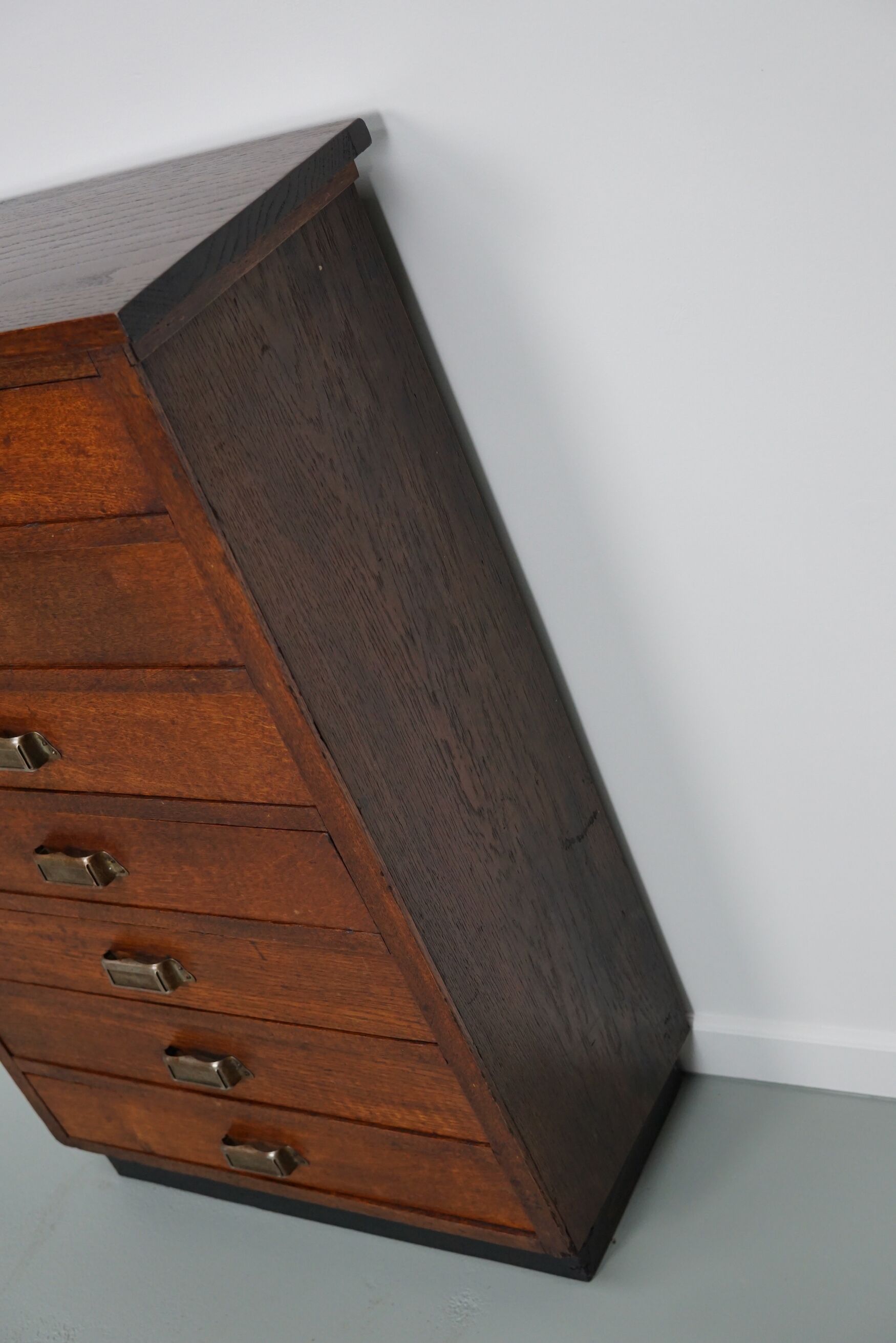 Dutch oak apothecary filing cabinet, 1930s