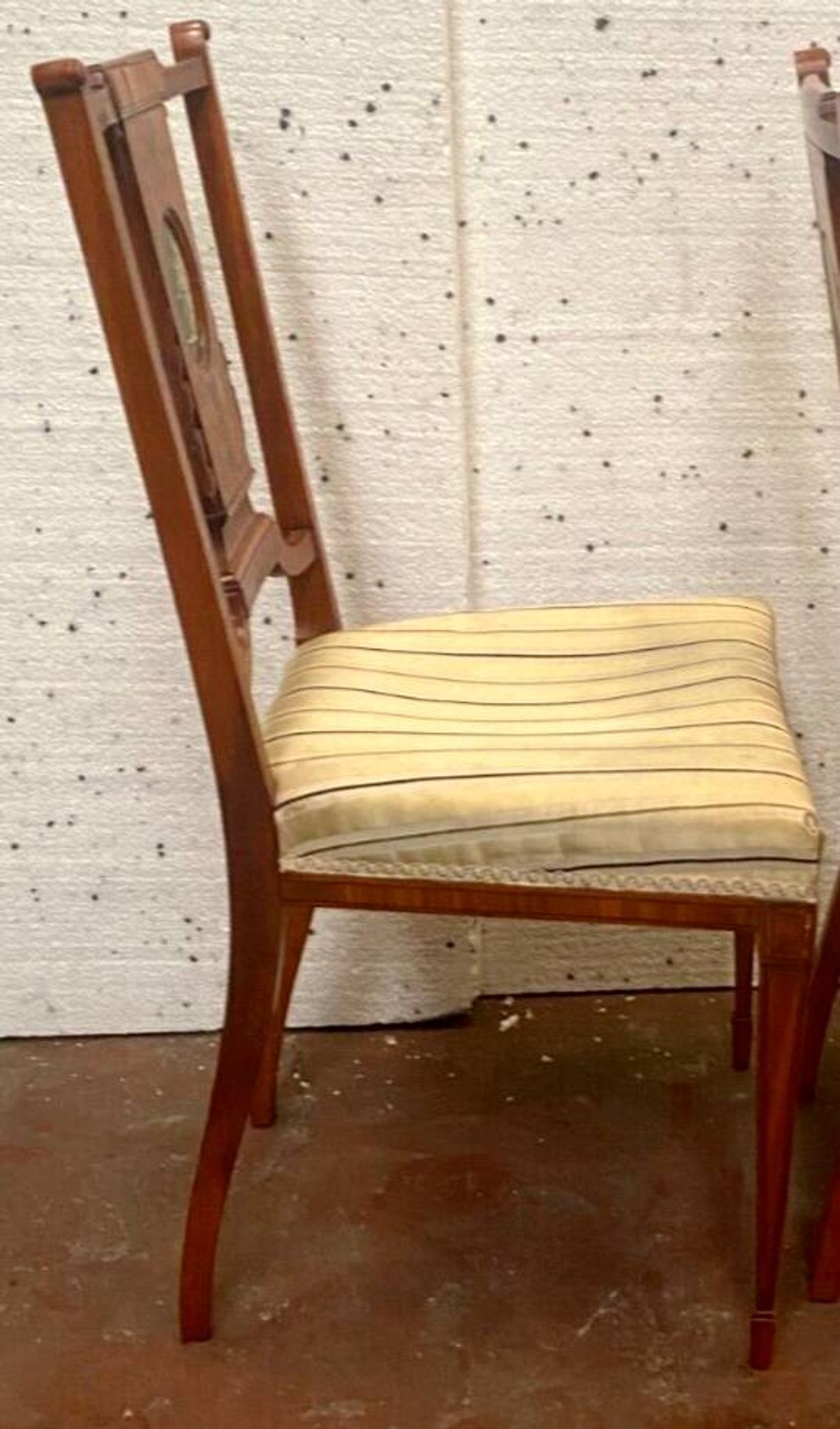 Louis XVI style bedroom chair in 19th century veneer wood