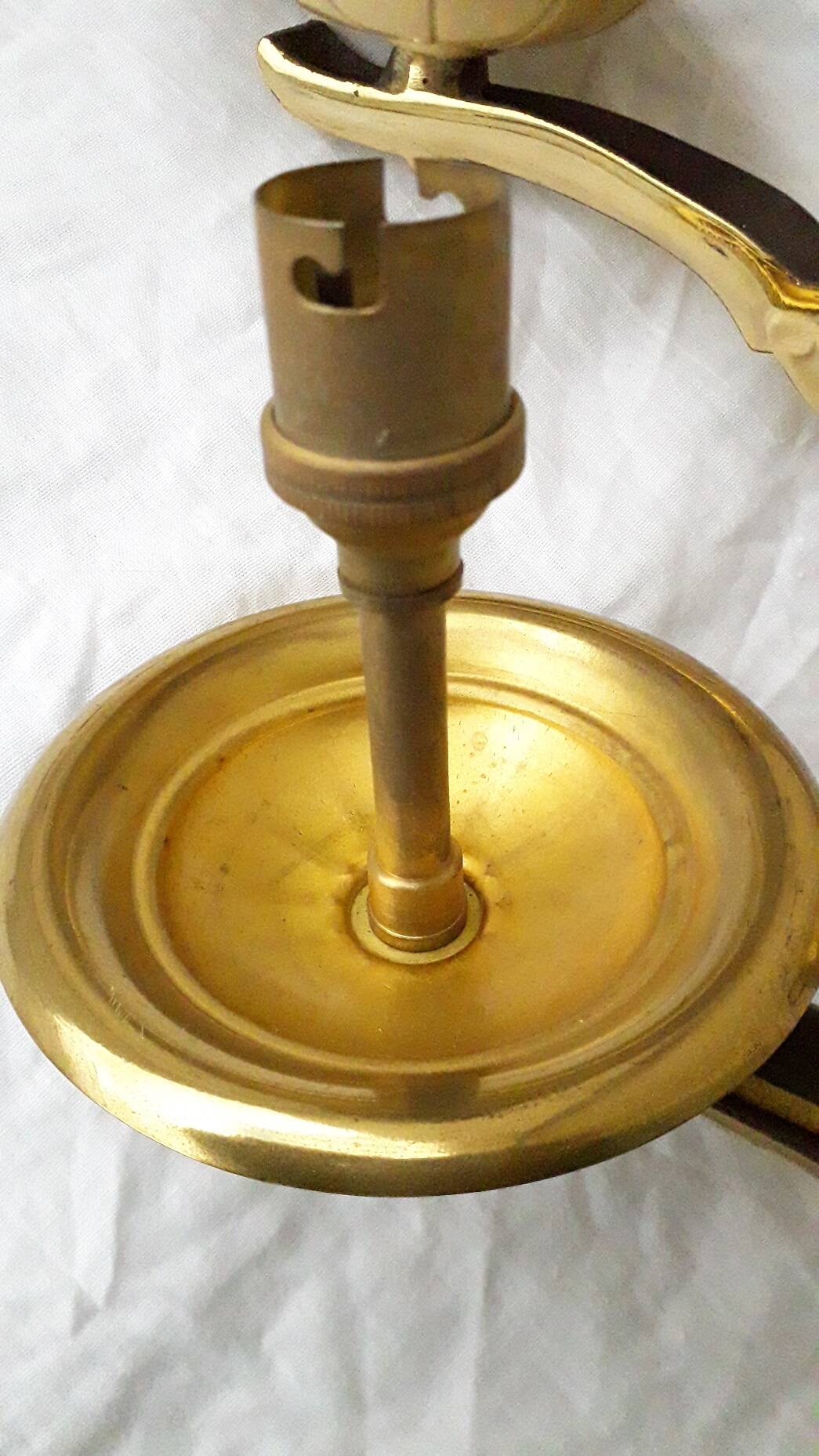 Pair of bronze wall lights