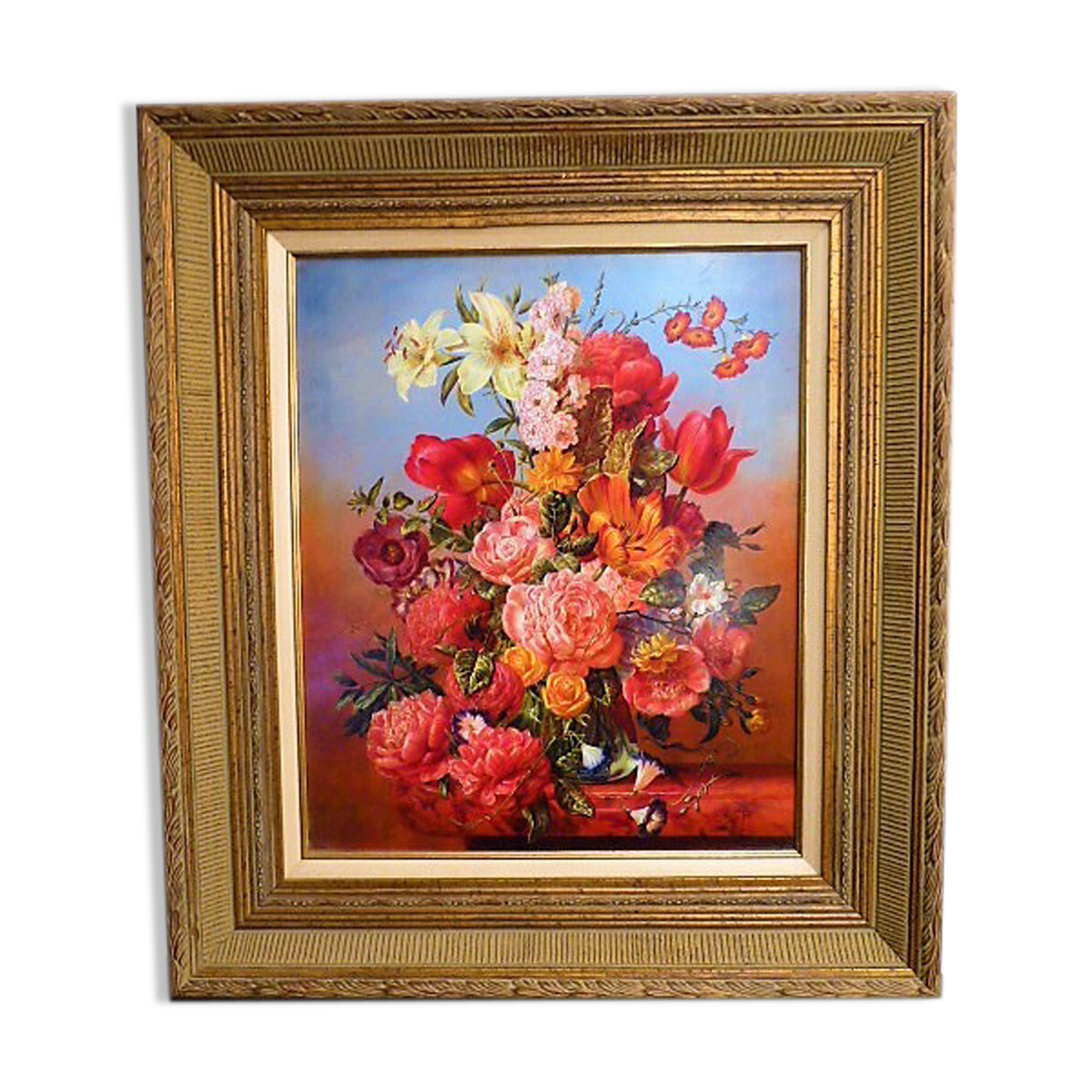 Floral painting by Gyula Siska, 20th century