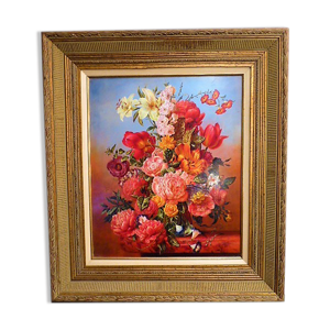 Peinture florale de Gyula - xxeme siecle