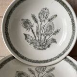 Set of 6 soup plates with thistles