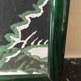 Tableau bouquet de fleurs sur fond noir et cadre vert