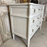 Louis XVI style chest of drawers painted white