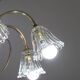 Art Deco Murano Glass and Brass Chandelier, 6 light, 1950