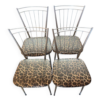 Chaises chrome et skai vintage