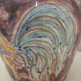 Vase pichet coq, céramique émaillée signée Jeanne Azambourg, Le Clos De Joye, années 60