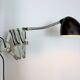 Green Industrial Scissor Wall Lamp from Elektroinstala, 1960s