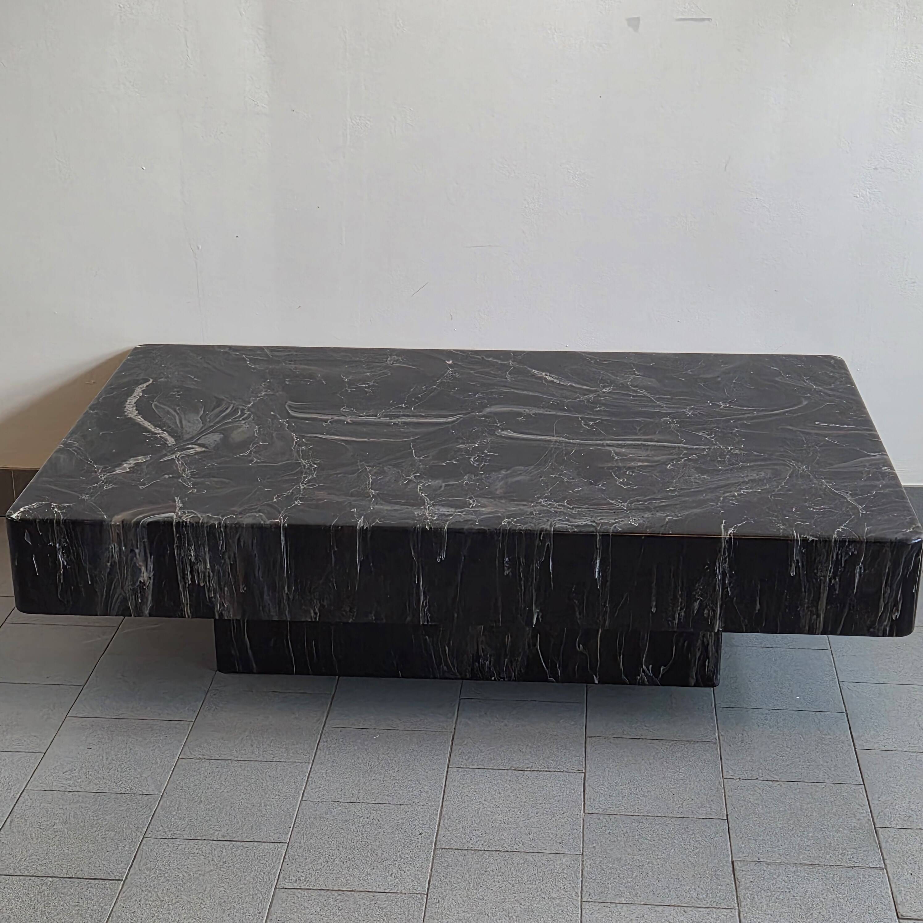 1970s vintage marble effect coffee table