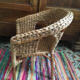 Children's armchair in braided sea rush
