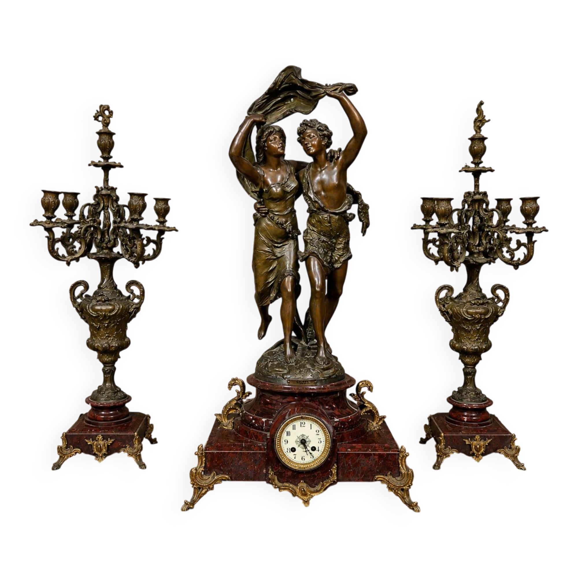 garniture de cheminée en trois pièces