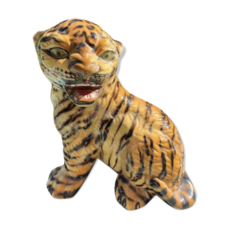 Magnifique sculpture de tigre chaton atelier Favaro Cecchetto Italie 60'S