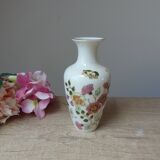 Vintage small Zsolnay porcelain vase with flowers and butterfly hand painted Hungary