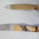 Art Deco horn walking knife set (2 knives, 12 large and 12 small)