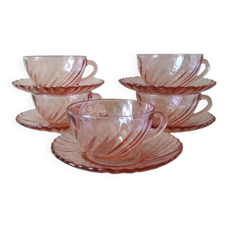 Arcoroc tea cups Rosaline Vintage model
