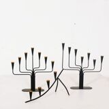 Set of 3 Mid-Century Candlesticks by Gunnar Ander for Ystad-Metall, 1910s